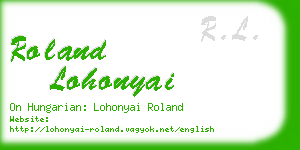 roland lohonyai business card